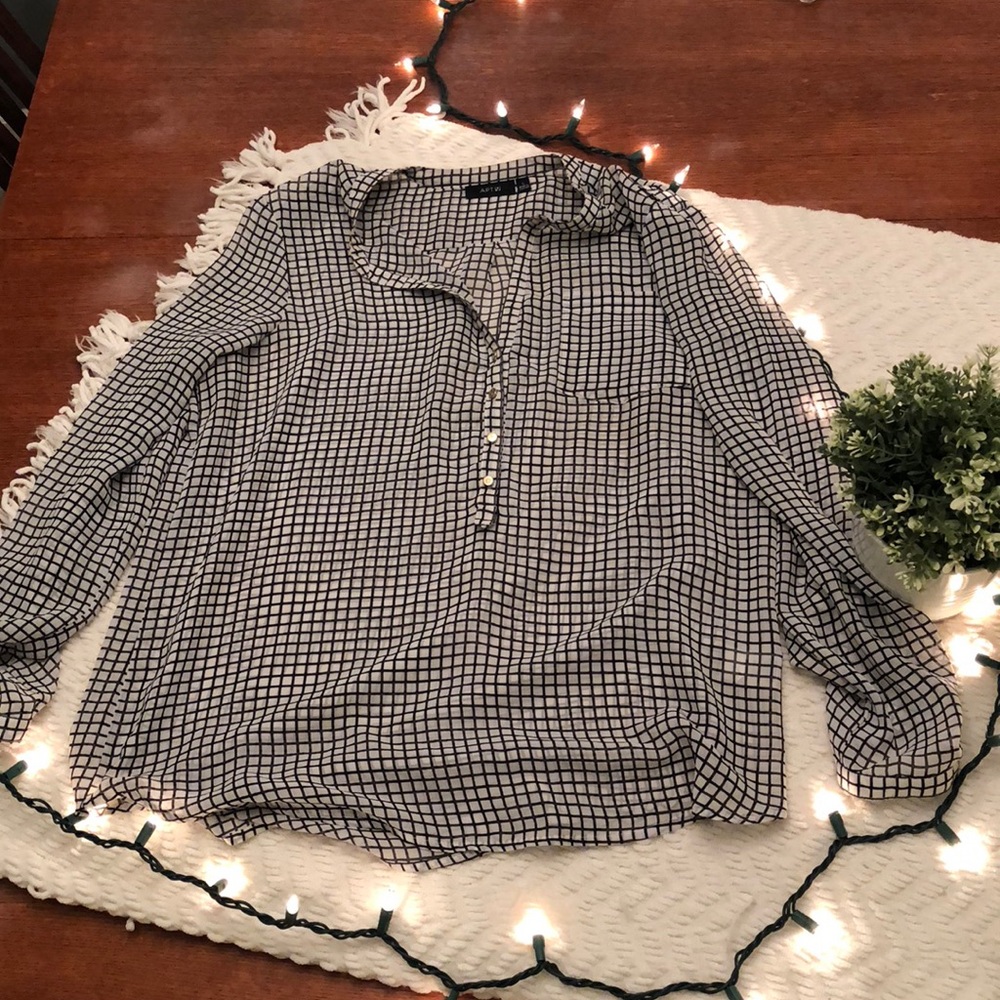 Plaid apt. 9 sheer top